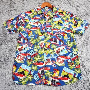 Route 66 Hawaiian Shirt Adult Size Small Arizona California Texas Cars Roys Mens